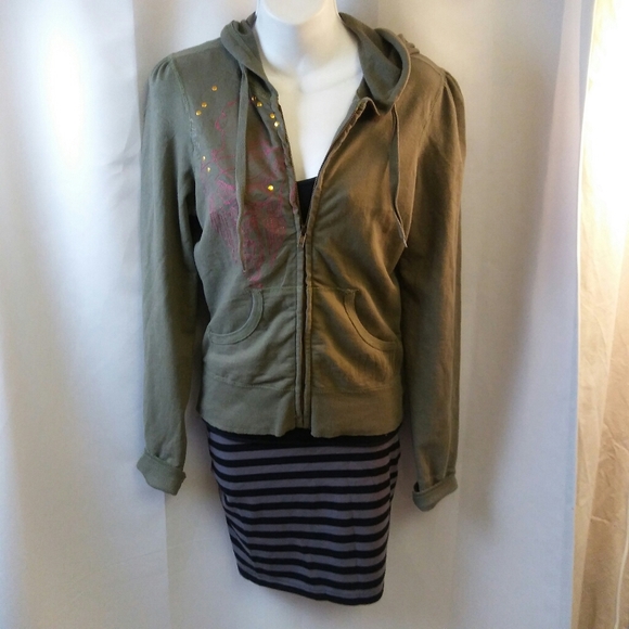 Bodycon Pencil Skirt with Black & Gray Stripes, S - Picture 3 of 4